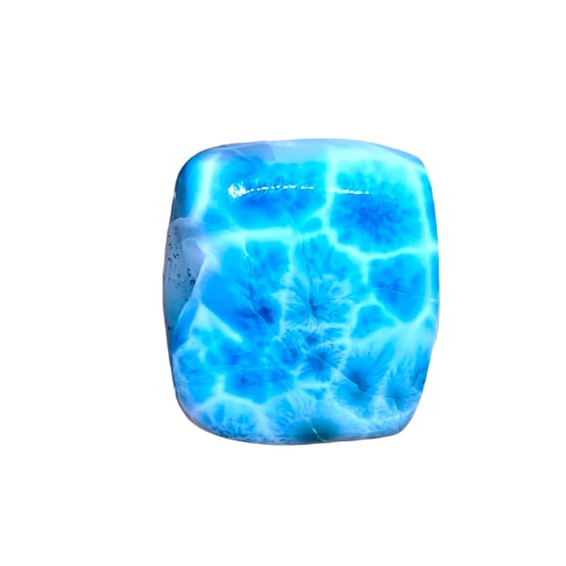 Larimar cabochon rectangulaire naturel 22x20x7mm de lithothérapie pour création de bijoux uniques