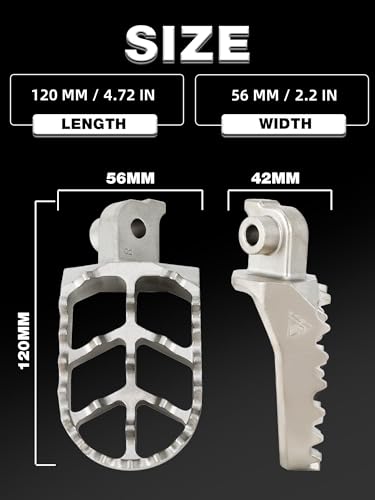 Image of 304 Stainless Steel Universal Dirt Bike Foot Pegs with Springs | 304SS, Dirtbike Footpegs Pedal Rests, for 50cc-250cc YZ CRF KLX CR XR TTR PW DRZ 50 70 80 90 100 110 125 150