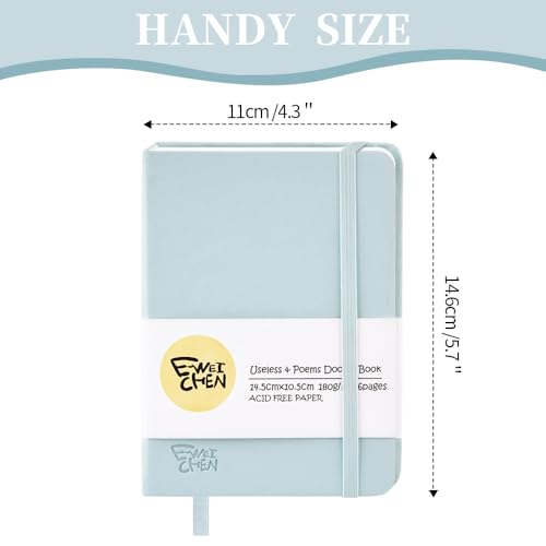 Image of 5.7x4.1in Hardcover Blank Sketchbook for Drawing 180gsm 96Pages,Light Blue