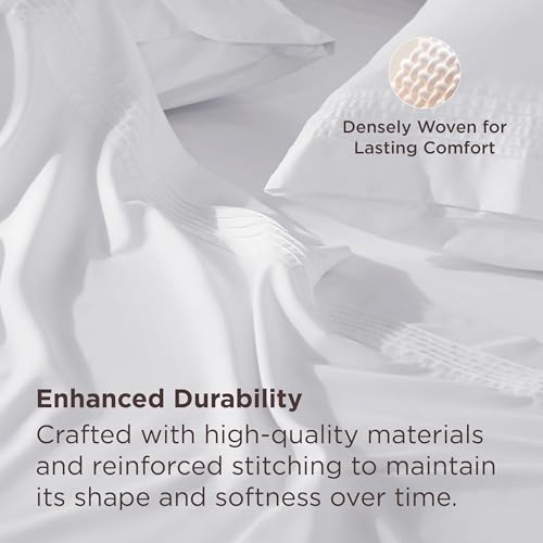 Image of Bedsure Deep Pocket Full Size Bed Sheets Set - Fits Mattresses Up to 21 Inches Thick - 4 Piece GentleSoft Bed Sheets, Moisture Wicking, Soft & Cooling Bedsheet & Pillowcases, Easy & Secure Fit, White