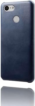 Case for Google Pixel 3XL,Anti-Slip,Fall Protection,Fingerprint Resistance,Simple solid color back shell,Plastic imitation leather design-Blue