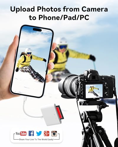 Image of SD Card Reader USB C for iPhone 15 /Android Phone /iPad /Mac /Laptop, Three Card Slot Micro SD Card Reader Supports SD Micro SD CF Card, Digital Camera Viewer Memory Card Reader Plug and Play