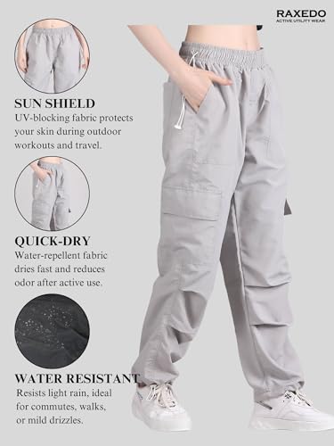 Image of Parachute Pants for Women - Water-Resistant Cargo Pants for Women | Stylish Activewear for Travel, Office, Gym, Trekking & Everyday Comfort | Korean Pants for Woman