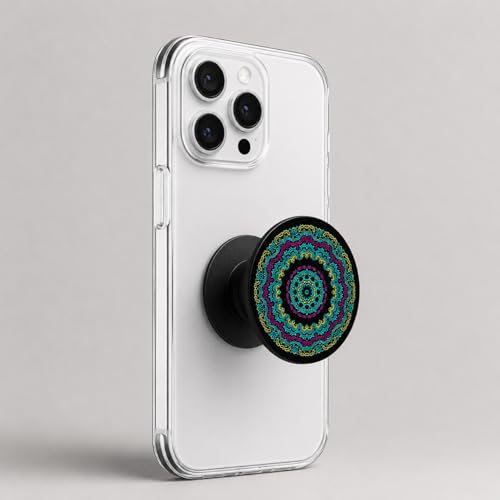 Image of Phone Case Holder | Expanding Kickstand, Mobile Phone Hold Grip for iPhone, Samsung, OnePlus & All Smartphones - Mandala (Colorful)