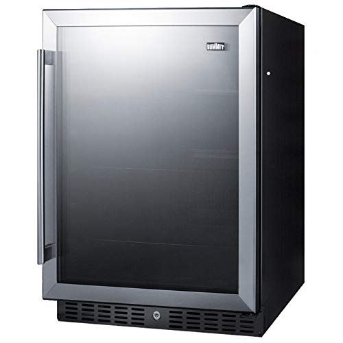 Summit Appliance Al57Gpnr Commercial 24" Wide 5.0 Cu.ft. Built-In Undercounter Ada Compliant Beverage Center With Panel-Ready Glass Door, Black Cabinet, Factory Installed Lock And Digital Controls #TOP3