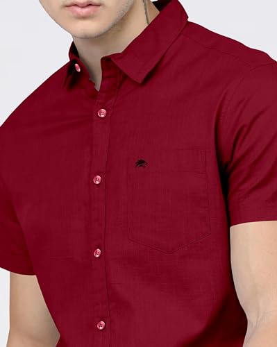 Image of BRUCEWANE Men's 100% Cotton Half Sleeve Shirt