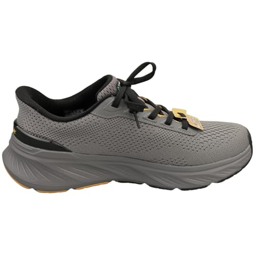 Skechers Herren Edgeride Erlson Slip-InTurnschuhe, Charcoal Knit/Yellow Pu, 45 EU – Ansicht 6