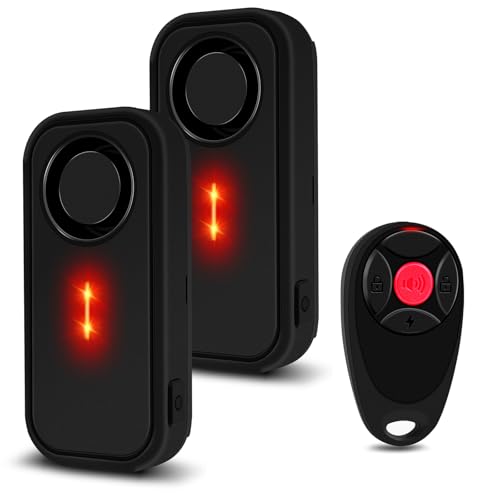Image of USUPERINK Bike Alarm System Anti Theft, 113dB Bike Alarm,Motion Alarms for E-Bike Motorcycle Scooter Bicycle Security Alert Vibration Warning Interior Safety Red LED Light IP66Waterproof,2Alarm1Remote