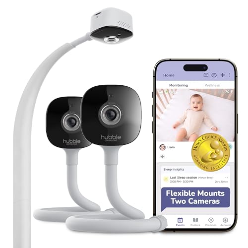 HUBBLE CONNECTED GoBaby Twin — 2 Baby Monitor Cameras w/Covered Face & Rollover Alert, True Cry...