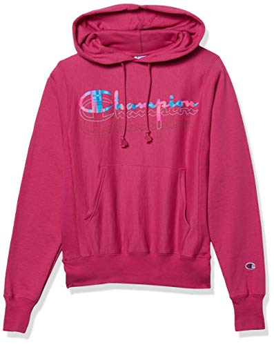 Champion LIFE mens Reverse Weave Po Hood Shirt, Peony Parade Pink - Y08117, X-Small US