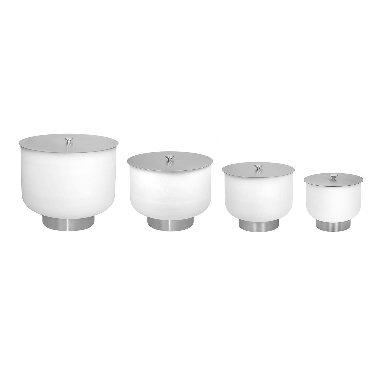 Comfy Moments Feuerschale 60cm Quarzglas Feuerstelle feuerfestes Glas mit Edelstahl Sockel und Deckel Feuerkorb für Terrasse und Garten