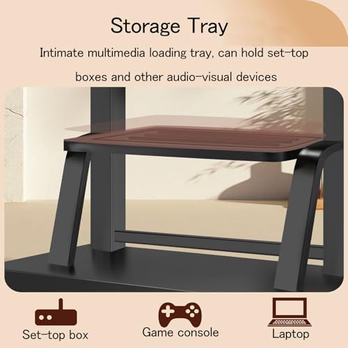 Soporte móvil para TV con ruedas ajustables, carga hasta 300 lb miniatura 6