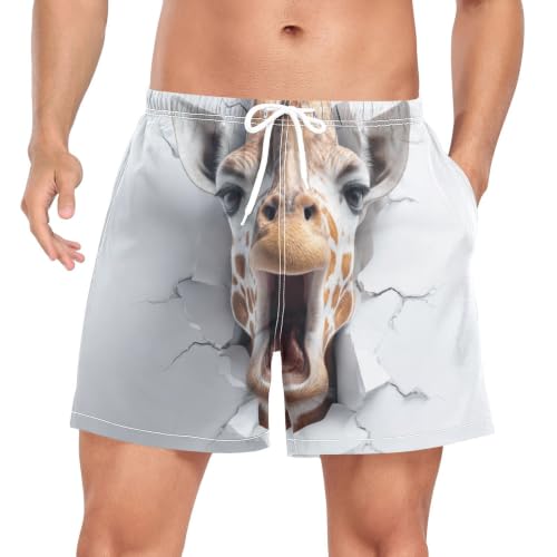 Traje de baño de secado rápido con estampado tridimensional de jirafa para piscina