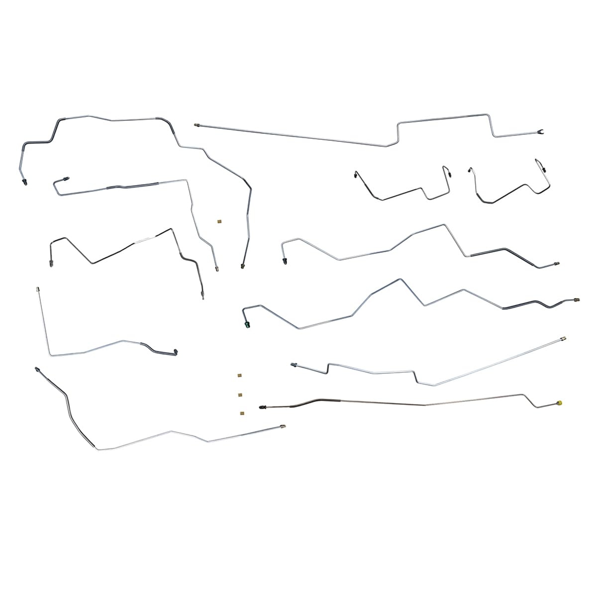 Inline Tube Compatible with 2002-06 Ford Lincoln Expedition Navigator 4WD Four-Wheel Disc Four-Wheel ABS Complete Brake Line Kit 14pc, Stainless