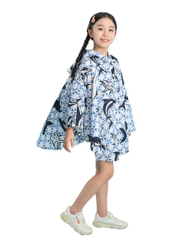 Image of Freesmily Kids Cute Raincoat Waterproof Rain Poncho Jacket Coat for Girls Boys