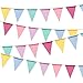 48Pcs Pennant Bunting Banner Flags, BetterJonny 4 Pack Colorful Burlap Triangle Flag Bunting for Party Christmas Birthday Bedroom Decoration (13 Feet)