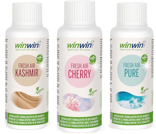 winwinCLEAN 3 x 100ml Veganes Raumluftdeo I Luftreinigungs-Konzentrat I Für Luftreiniger Air Purifier & Raumluftreiniger mit Wasserfilter I Entfernt Pollen Staub Tierhaare Schimmel etc.