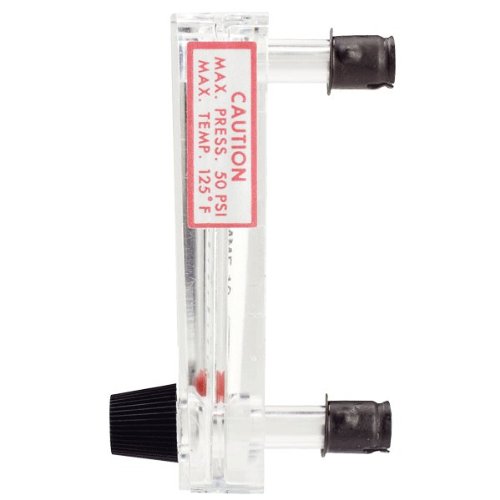 Dwyer Mini-Master Series MMF Flowmeter, Range 1-10 SCFH Air, Bottom Mount Valve