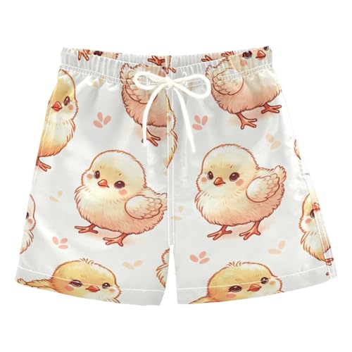 FLildon Cute Chicks Little Boys Swim Trunks with Mesh Lining Quick Dry Beach Board Shorts, 3T