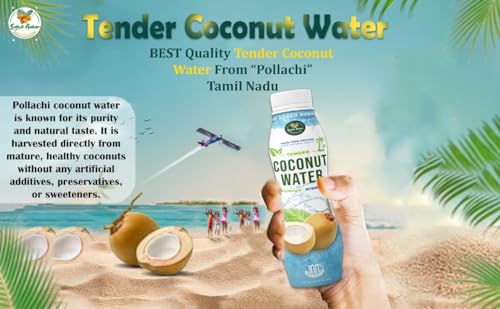Image of SATVIK AAHAR Pollachi Tender Coconut Water 200ml Pack of 12 | Natural Refreshing Coconut Drink | No Added Sugar, Preservatives or Artificial Flavour | Ready to Drink Beverage
