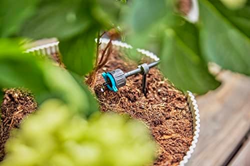 Gardena system Micro-Drip, regulowany kroplownik końcowy, regulacja ciśnienia: Element końcowy do nawadniania kroplowego do nawadniania roślin o różnej wysokości donicy (13304-20)