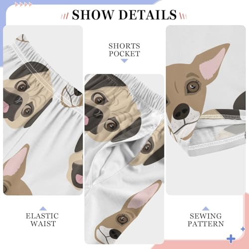 Boys' Pants Pug and Chihuahua Dogs White Long Bottoms Jogger Pants Elastic Waist Trousers with Pockets S-XL4