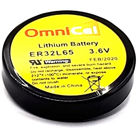 OmniCel ER32L65 3.6V 1Ah Size 1/10D Lithium Battery with Nickel Pins Able ER34065, Cell 1/10D, Eagle Pitcher HP-5134, Eemb ER34070, Electrochem 30880-QTC85, GMB ER32L65 ER33060, Sonnenschein SL-389 Cover