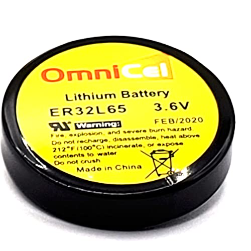 OmniCel ER32L65 3.6V 1Ah Size 1/10D Lithium Battery with Nickel Pins Able ER34065, Cell 1/10D, Eagle Pitcher HP-5134, Eemb ER34070, Electrochem 30880-QTC85, GMB ER32L65 ER33060, Sonnenschein SL-389