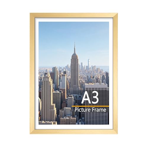 Scholar Tree A3 Picture Frame 1 Pack A3 Gold Photo Frame Wall Hanging Picture 21 x 29.7cm Made from sturdy Durable materials