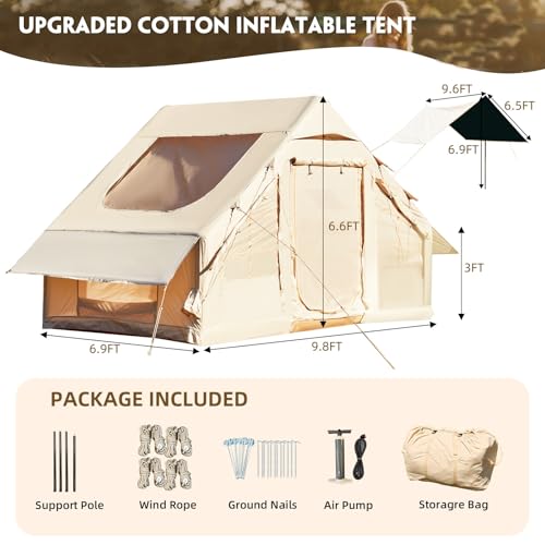 Carpa inflable para camping con gran dosel para 3-4 adultos miniatura 3