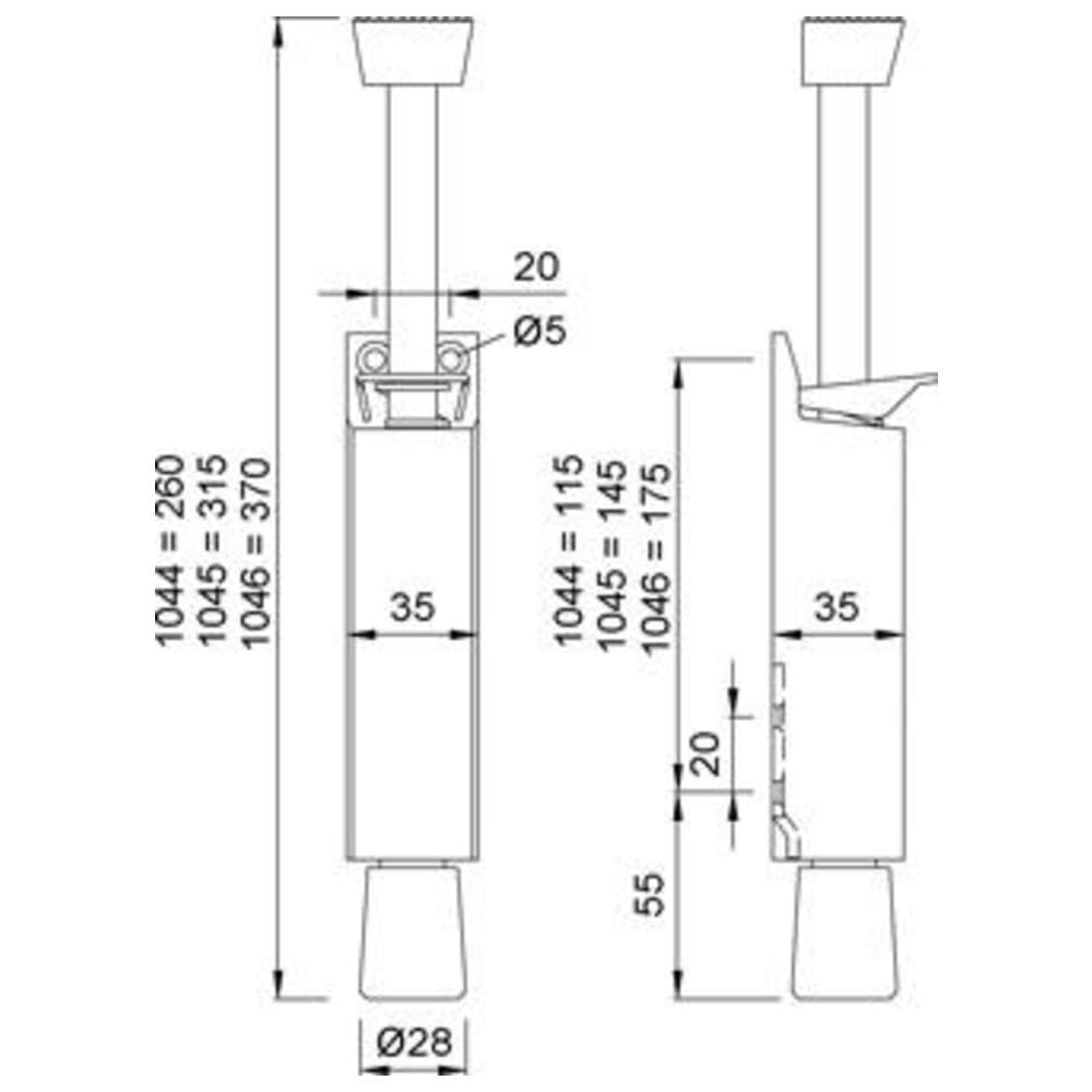 Format 4041518132728 - Kws 1045 tñrfeststeller 90mm hub. stopfen grau