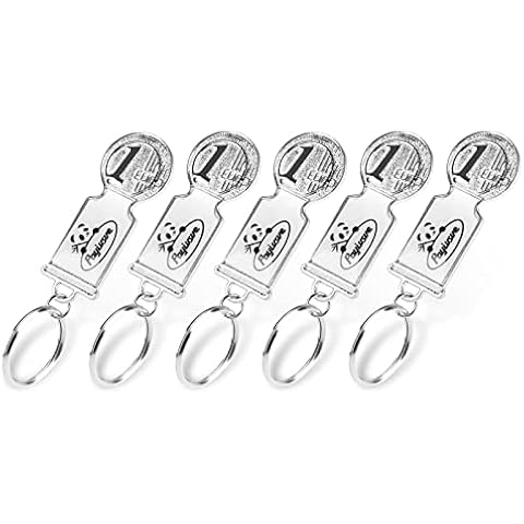 Payivsve Shopping Trolley Remover Made of Stainless Steel | Shopping Trolley Token as Key Fob | Key Chip for Shopping Trolley (Set of 5) Cover