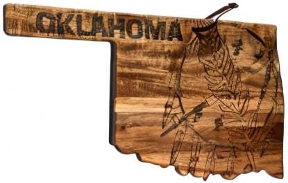 Totally Bamboo Rock & Branch Origins Series Oklahoma State Shaped Cutting Board and Charcuterie Serving Tray, Includes Hang Tie for Wall Display 16-3/4" x 9" x 5/8" - Image 8
