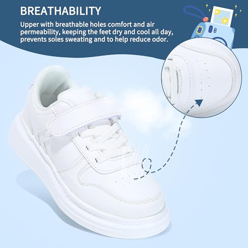 Kids Boys Girls Sneakers Hook & Loop Tennis Breathable Lightweight Toddler Shoes for Sport Outdoor Walking3