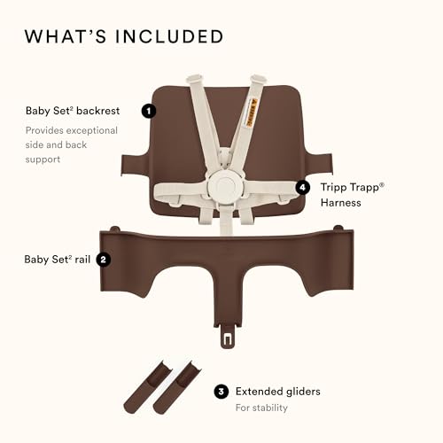 Image of Stokke Tripp Trapp Baby Set, Ages 6-36 Months, Warm Brown