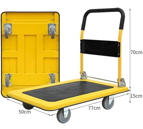 Carretilla Dolly con plataforma acero plegable con ruedas verde miniatura 2