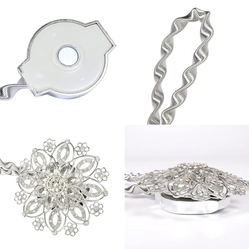 Image of PINKPARI (Label) Magnetic Creative Diamond Curtain Tiebacks, 2 Pcs. Spring Tie Back, Decorative for Home, Office, Hotel (Silver Platinium Diamond, 399)