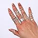CHICUTIE 46Pcs Gold Knuckle Rings Set For Women, adjustable Gold Rings Pack, Mixed Size Stackable Womens Rings Set Hollow Carved Crystal Stacking Rings Pack