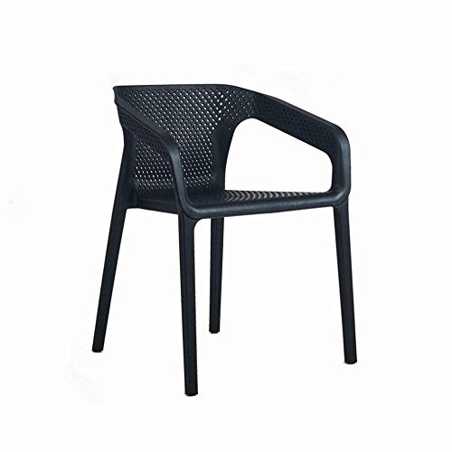 Silla de ordenador ZZ con reposabrazos y respaldo acolchado de plástico negro