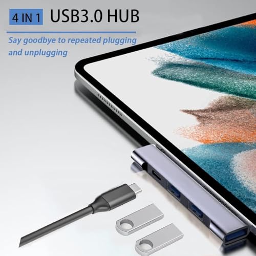 Image of REDWIND USB Hub 4-Port USB Multiport Adapter 1xUSB-C 60W Fast Charge 1xUSB 3.0 & 2xUSB 2.0 Ports for Laptop Windows MacBook PC Flash Drives HDD Printer Keyboard Mouse(USB to 3xUSb & 1USB-C Charge)
