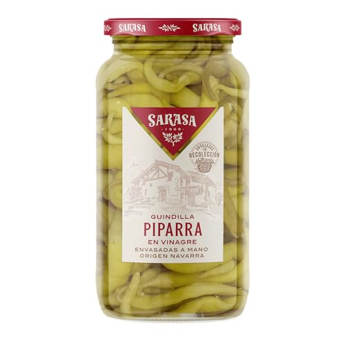 Sarasa GUINDILLAS PIPARRAS EN VINAGRE SARASA (3 BOTES, PESO NETO800g (PESO ESCURRIDO 400g)