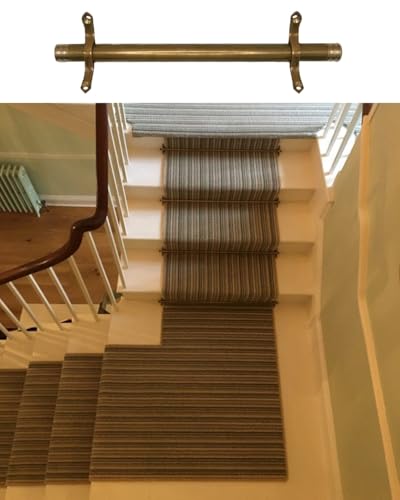 Varillas para alfombras de escalera antideslizantes de latón con soportes fáciles de instalar 2