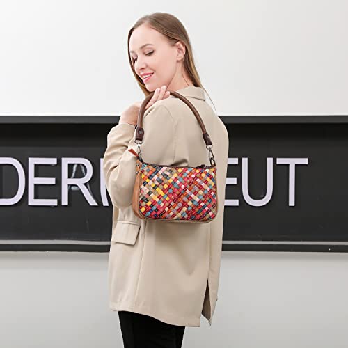 Eysee Women's Small Genuine Leather Shoulder Bag Women's Crossbody Bag Colourful Bag Women's Colourful Handbag 2022 Spring, Multicolour 1, Classic2