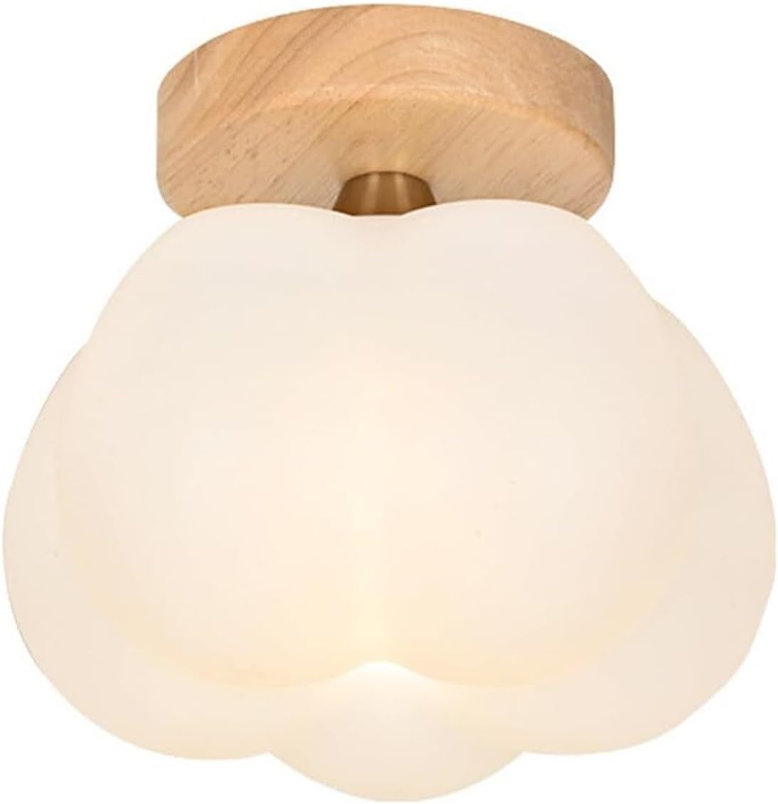 Nordic Style Half -Embedded Ceiling Lamp, Simple and Creative Pendant Lamp, Wooden Close to Ceiling Lighting Fixtures, Indoor Home Decoration E27 Ceiling Hanging Lights, for Living Room
