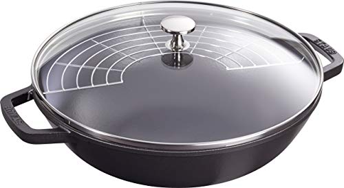 STAUB Wok 30 cm, Gusseisen, Induktionsgeeignet, schwarz