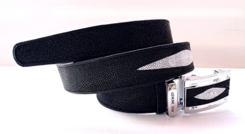 Julie Genuine Real Stingray Skin Leather Men's Black Belt 33-48 big2