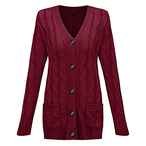 Cardigan Sweater for Women Open Front Button Sweaters with Pockets Long Sleeve Button Down Cardigans Sweaters4