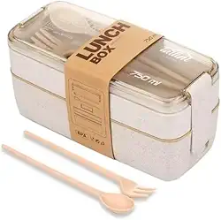 Pote Marmita Dupla Camada com Talher, Verde e Rosa, Plástico Ecológico, 750ml, para Almoço e Lanche