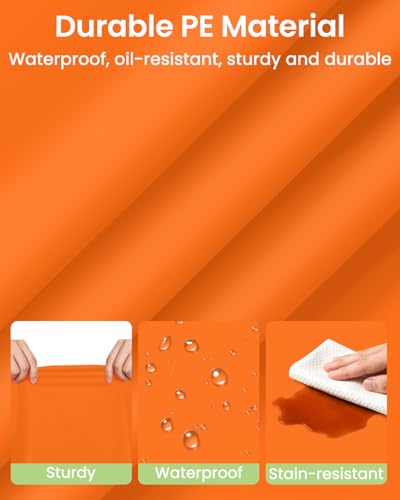 Image of LANLISA 4 Pack Orange Plastic Tablecloth Disposable, 54 x 108 Inch