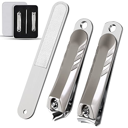 Nail Clippers, manicure set Professional Toenail Clippers Pedicure Manicure Set Nail Kit with Glass Nail File for Women Men Silver (Silver)